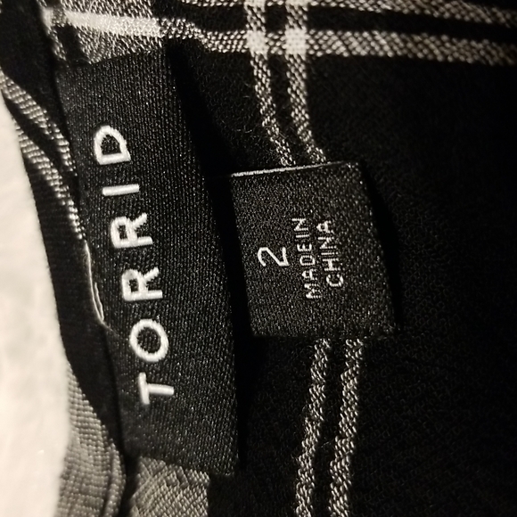 Torrid Womens Shirt Size 2X Plaid Red Black Babydoll Top - Picture 7 of 9